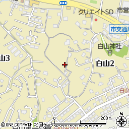神奈川県横浜市緑区白山周辺の地図