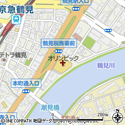 タイムズオリンピック鶴見中央店駐車場周辺の地図