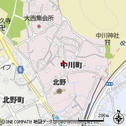 岐阜県中津川市中川町周辺の地図