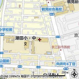 横浜市立潮田中学校周辺の地図