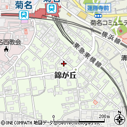神奈川県横浜市港北区錦が丘周辺の地図