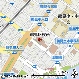鶴見区役所総務部　戸籍課登録担当周辺の地図