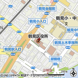 横浜市鶴見区役所周辺の地図