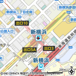 新横浜駅入口周辺の地図