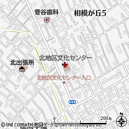 座間市　北地区文化センター周辺の地図