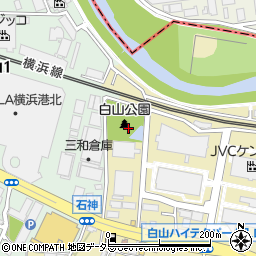 白山公園周辺の地図