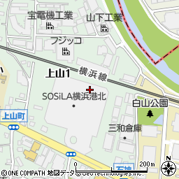 神奈川県横浜市緑区上山周辺の地図