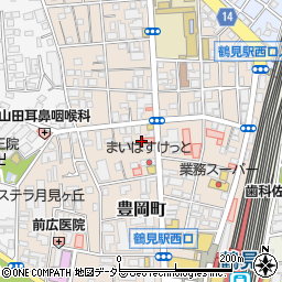 神奈川県横浜市鶴見区豊岡町周辺の地図