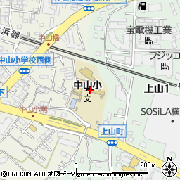 横浜市立中山小学校　放課後キッズクラブ周辺の地図