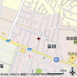 千葉県大網白里市富田2124-21周辺の地図