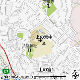 神奈川県横浜市鶴見区上の宮周辺の地図