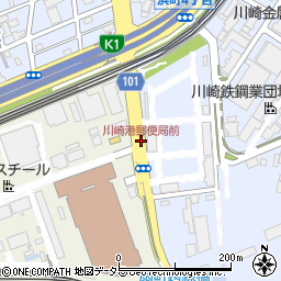 川崎港郵便局前周辺の地図