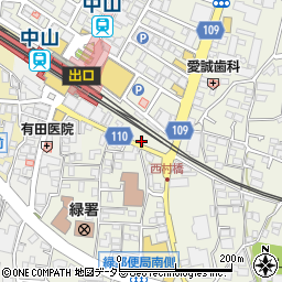 ワイモバイル　中山周辺の地図