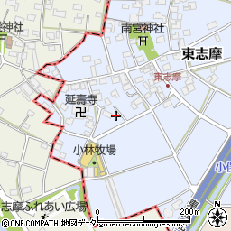 岐阜県関市東志摩周辺の地図