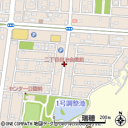 二丁目自治会館前周辺の地図