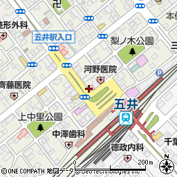 千葉県市原市五井中央西周辺の地図
