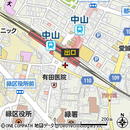 横浜銀行中山支店 ＡＴＭ周辺の地図