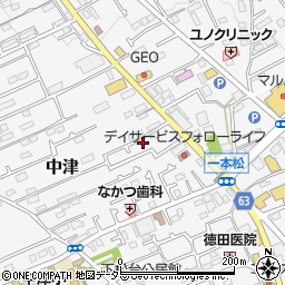 神奈川県愛甲郡愛川町中津718-4周辺の地図