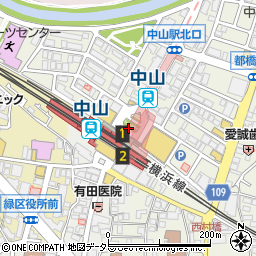 ファミリーマートはまりん中山駅店周辺の地図