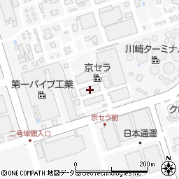 京セラ川崎工場周辺の地図