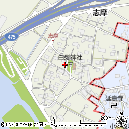 岐阜県美濃市志摩86-2周辺の地図