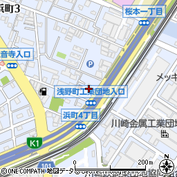 ファミリーマート川崎浜町四丁目店周辺の地図