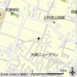 千葉県大網白里市上貝塚周辺の地図