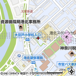 大豆戸公園周辺の地図