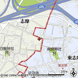 岐阜県美濃市志摩58周辺の地図