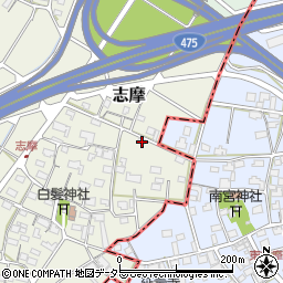 岐阜県美濃市志摩70周辺の地図