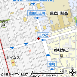 松屋川崎京町店周辺の地図