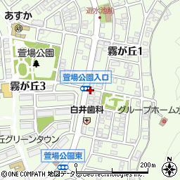 萱場公園入口周辺の地図