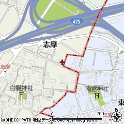 岐阜県美濃市志摩69周辺の地図