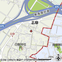 岐阜県美濃市志摩周辺の地図