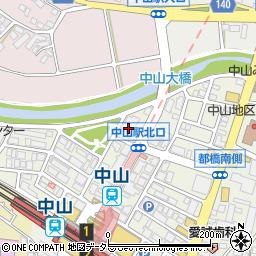 横浜市営駐輪場　中山駅北口周辺の地図