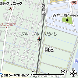 千葉県大網白里市駒込1190-1周辺の地図