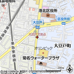 大豆戸交差点周辺の地図