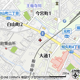 飯田洋紙店周辺の地図