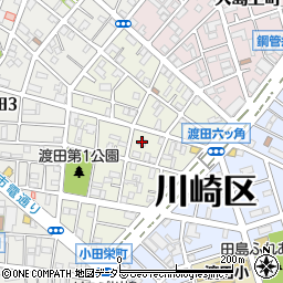 神奈川県川崎市川崎区渡田東町周辺の地図