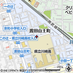 神奈川県川崎市川崎区渡田山王町周辺の地図