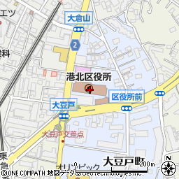 横浜市港北区役所周辺の地図