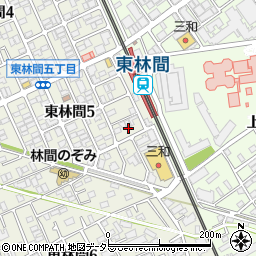 神奈川県相模原市南区東林間5丁目5周辺の地図