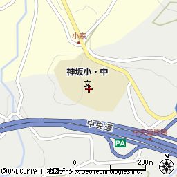 中津川市立神坂中学校周辺の地図