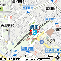 長野県飯田市上飯田周辺の地図