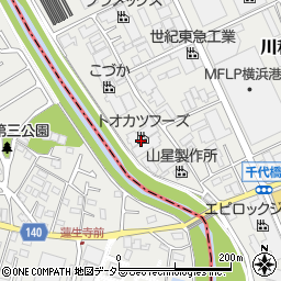 トオカツフーズ株式会社　萬作川和工場周辺の地図