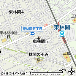 神奈川県相模原市南区東林間5丁目12周辺の地図