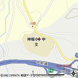 中津川市立神坂小学校周辺の地図