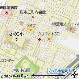 神奈川県川崎市川崎区桜本周辺の地図