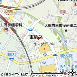 千葉県大網白里市東駒込周辺の地図