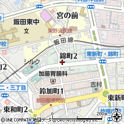 長野県飯田市錦町周辺の地図